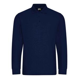 PRO RTX Mens Pro Pique Long-Sleeved Polo Shirt / Navy
